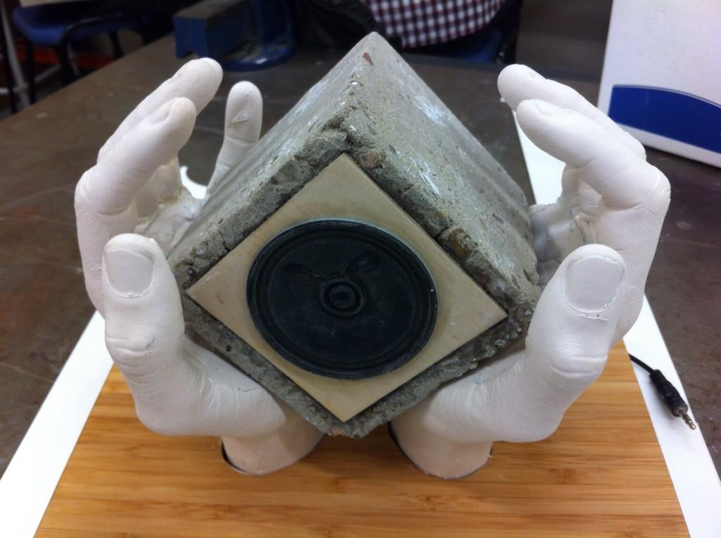 kerry_truman's tweet photo. another interesting #concrete #speaker concept..!? #casting @Kitronik @NTU_concrete @NTUArchitecture #productdesign http://t.co/hPNHtm6wYr