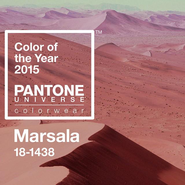 pantone's tweet photo. .@PantoneColorwea celebrates #MARSALA #ColorOfTheYear 2015, with a capsule collection by @flavio_m_idro51 #ArtBasel http://t.co/kqZGJm27mQ