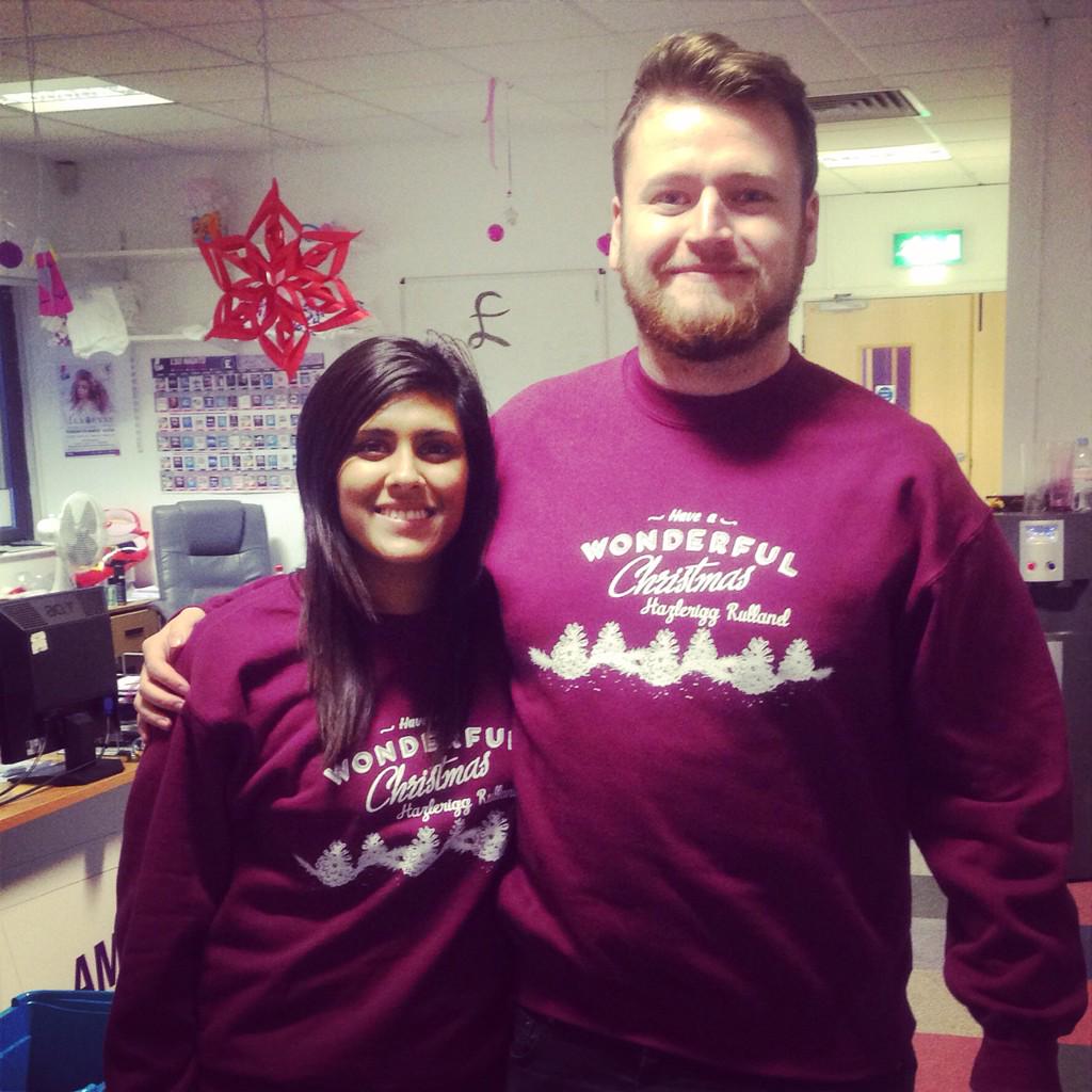 LSU_President's tweet photo. . @RiggRut @Hojangles with @VPCollege_LSU in their very limited edition Christmas Jumper #BuyQuick #PrettyMuchSoldOut http://t.co/AK4mhRrr0e