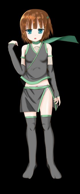 オリキャラ立ち絵出来た、茶髪か白髪どっちにしようか悩むところ。。('Д`) 