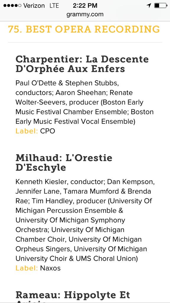 kempsondan's tweet image. Speechless. Feel a little sick. So does this mean I get to go to @TheGRAMMYs ceremony? #operapower