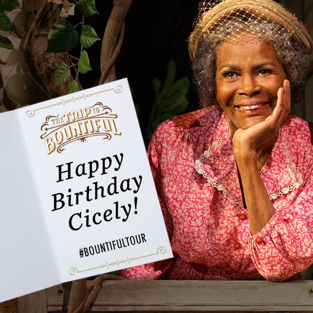Join us in wishing #CicelyTyson a Happy Birthday by sending us a reply <a href="/BountifulBway/">Trip to Bountiful</a>! #BountifulTour