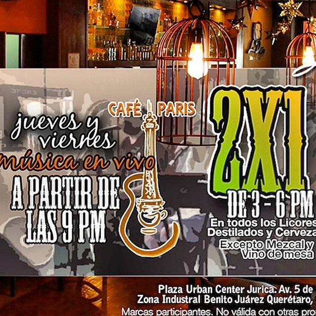 RubiSolar7's tweet photo. Hoy Música en Vivo en La Doña con Café Paris. . . Tel. 1993194. Plaza Urban Center Jurica #ladoñaqro #ladonaqro #... http://t.co/YEKYHxSYYx