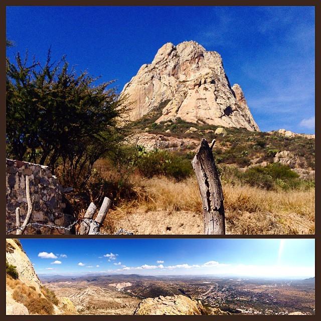 MonicaPrad12's tweet photo. After spending a night at downtown #Queretaro, a German guy from #couchsurfing and I try to tackle Peña de Bernal... http://t.co/iSahYFqGO8
