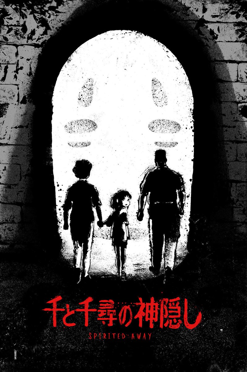 gen_ghibli's tweet photo. Inquietante póster de 'El viaje de Chihiro'... #FanArtGhibli (vía @DanKNorris) http://t.co/PmvVClPIm1