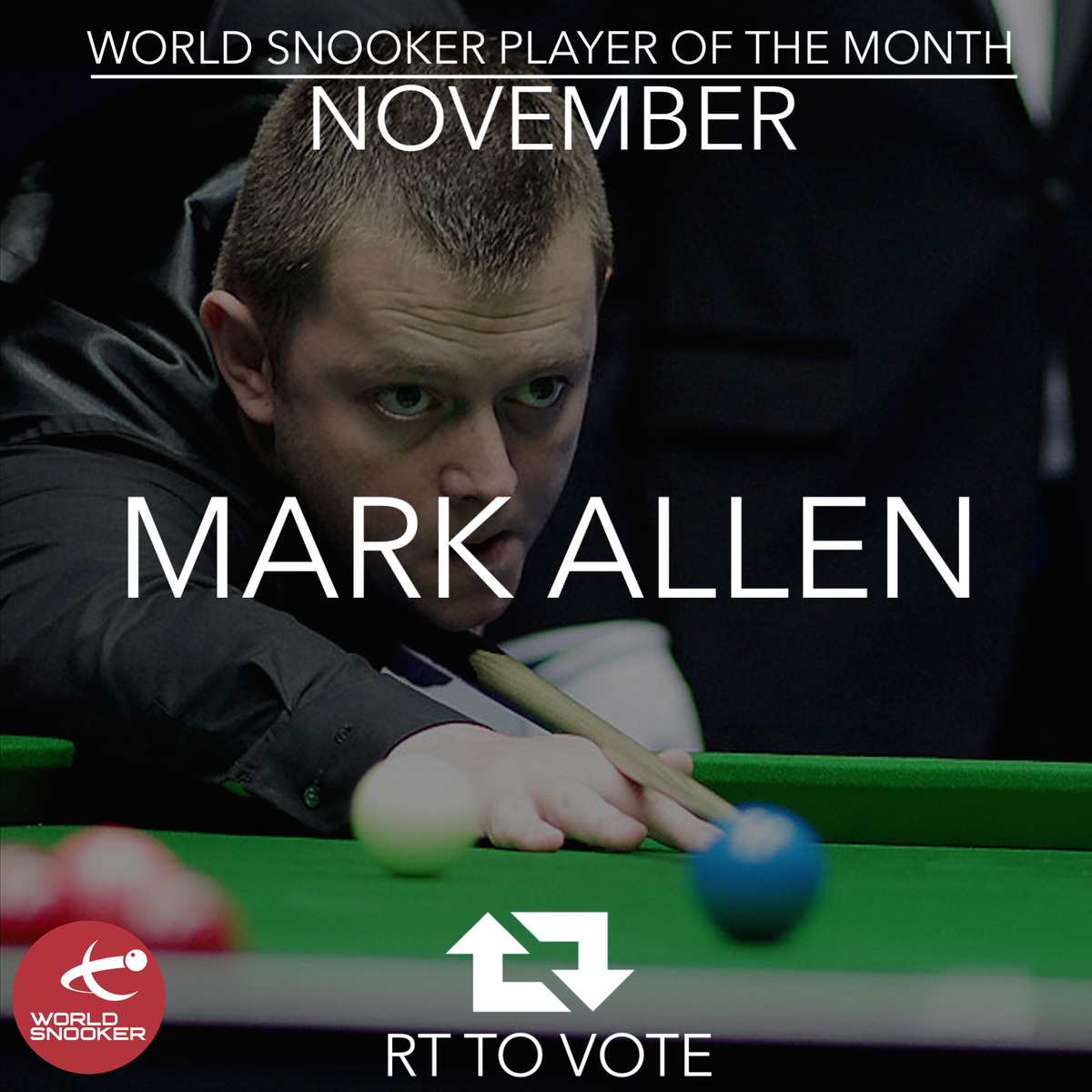 WeAreWST's tweet photo. POTM: Mark Allen made it to the finals of the International Championship after a stunning run of form. RT to Vote! http://t.co/EdI4kIZftG