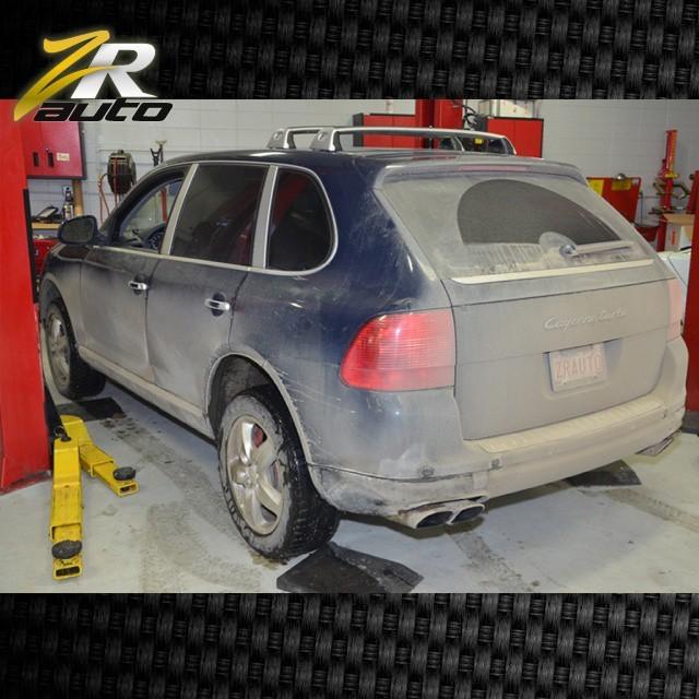 C_Fernandez__'s tweet photo. This is how your car looks when you drive it in the winter in #calgary.  This #Porsche #Cayenne is in for an oil ... http://t.co/71WD4Jm88f