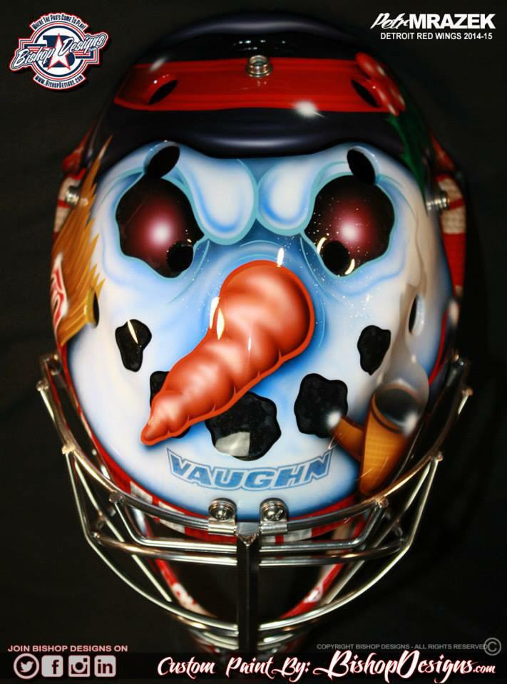 Mrazek34's tweet photo. New @DetroitRedWings Christmas Mask !!! @BishopDesigns http://t.co/Sju2e3Mnsa