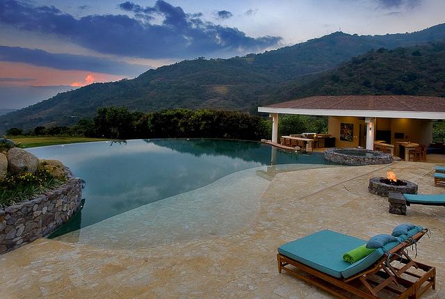 We are missing this view on a cool and foggy day in Florida.  How about a Costa Rican <a href="/Hydrazzo/">Hydrazzo Pool Finish</a> view?! #pool #beauty
