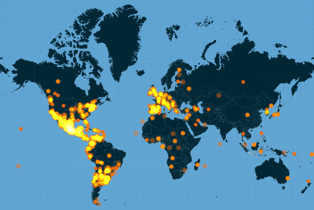 SinEmbargoMX's tweet photo. |@Twitter muestra el mapa de las interacciones de #YaMeCansé en el mundo http://t.co/uxsTOv25BY http://t.co/Q2EHlmnUDJ