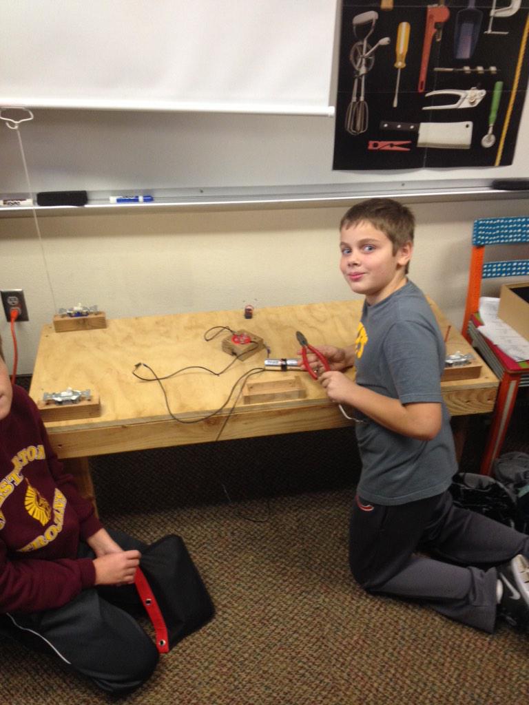 Circuit board in Mrs. Gore's science class.