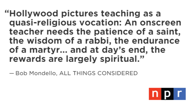 Bob_Mondello's tweet photo. What Movies Teach About Teaching -- http://t.co/RZDxT44nFs --listen tonight @npratc @npr_ed http://t.co/te3z8blylR