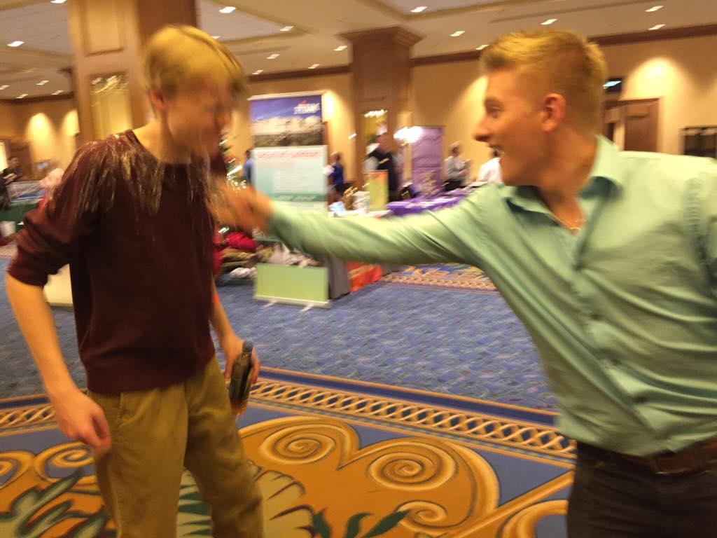 KMDECA's tweet photo. Logan took one for the team by getting a face full of water #CRLC14 #LeaderQuest #Minneapolis http://t.co/2hRqqh0m8h