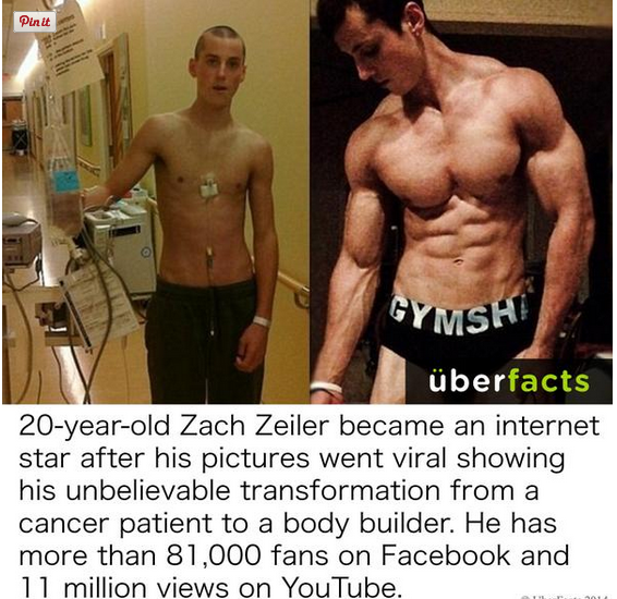myvidster's tweet photo. #Cancer Survivor Zach Zeiler Transformation
http://t.co/hPsXXB44hL β¦ #rippped #MuscleUp #workout http://t.co/PPvY93CypX