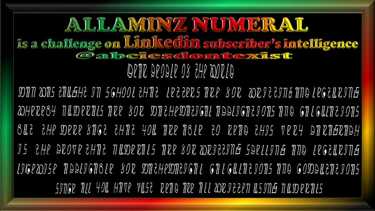 abciesdontexist's tweet photo. #Numbers are not just for #mathematical #applications but a 100% #replacement for #letters #DeVryUniv #Columbia http://t.co/DQPQTv1XIR