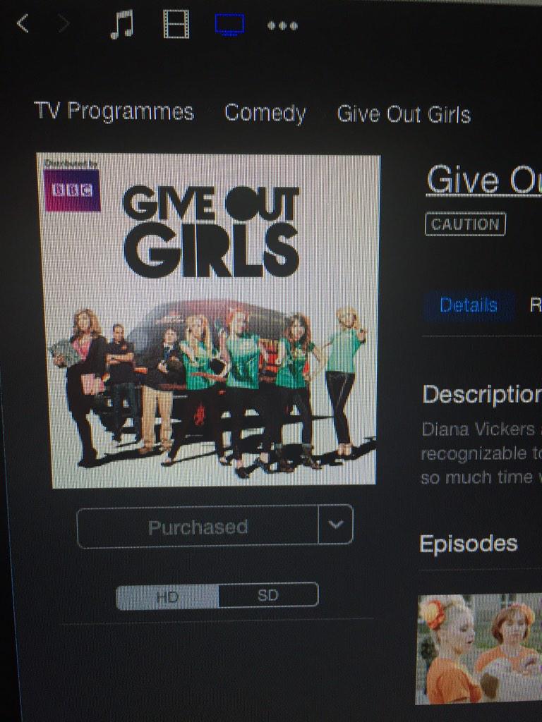 <a href="/DianaVickers/">Diana Vickers</a> look what I just brought on iTunes ahh can't wait to watch all over again #GiveOutGirls