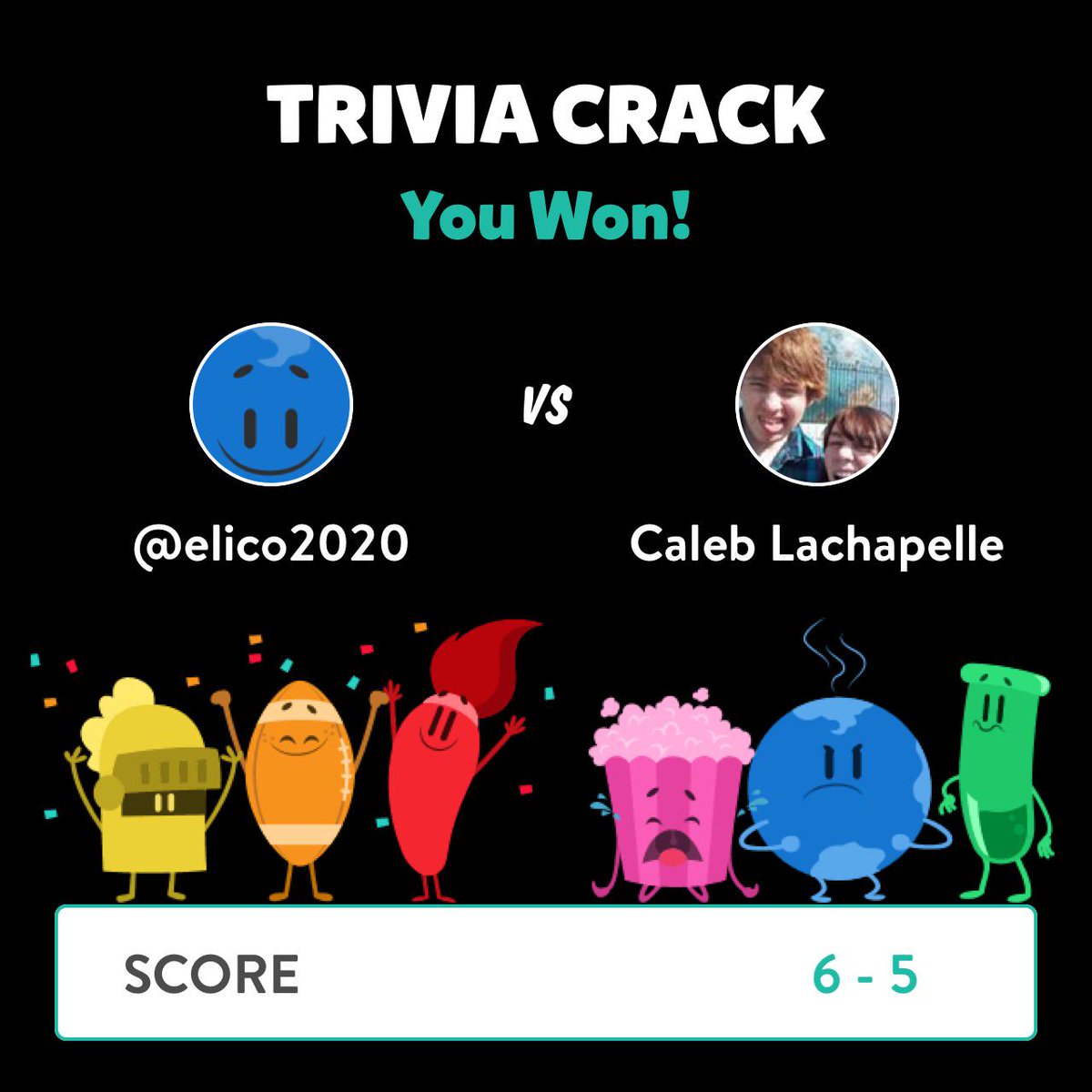 elico2020's tweet photo. @elico2020 just won a game against Caleb L. in Trivia Crack!  http://t.co/GWqonETViq http://t.co/0ik4IWcGD7