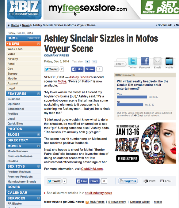 RT @AshleySinclair0: Read about my sizzling @Mofos scene on @XBIZ here: http://t.co/iXZfwos4jg @TheCashManXXX<a class="tags" target="_blank" title="On Twitter" href="/?out=eyJ0eXAiOiJKV1QiLCJhbGciOiJIUzUxMiJ9.eyJpYXQiOjE3MjQ5ODY0NTYsImlzcyI6InR3cG9ybnN0YXJzLmNvbSIsIm5iZiI6MTcyNDk4NjQ1NiwiZXhwIjoxNzU2NTIyNDU2LCJyZWRpcmVjdF91cmwiOiJodHRwczovL3R3aXR0ZXIuY29tL0FzaGxleVNpbmNsYWlyMCJ9.TT7Fcv6EN94ftSNhsU2j8GCcoh6veZn912sK9yn7-5OJY1F9MCZO7KfkhN_iJfyXHpCib8Sbqeu4UqJCb31MxA">@AshleySinclair0</a><a class="tags" target="_blank" title="On Twitter" href="/?out=eyJ0eXAiOiJKV1QiLCJhbGciOiJIUzUxMiJ9.eyJpYXQiOjE3MjQ5ODY0NTYsImlzcyI6InR3cG9ybnN0YXJzLmNvbSIsIm5iZiI6MTcyNDk4NjQ1NiwiZXhwIjoxNzU2NTIyNDU2LCJyZWRpcmVjdF91cmwiOiJodHRwczovL3R3aXR0ZXIuY29tL01vZm9zIn0.512XSNzVnsibTu9Cylh97n2pHOjp7lwlxX9HW2qAiC48mpLOnnf72SipxB7KNC4KBqrNuvtENJXBYznwpodFYg">@Mofos</a>
