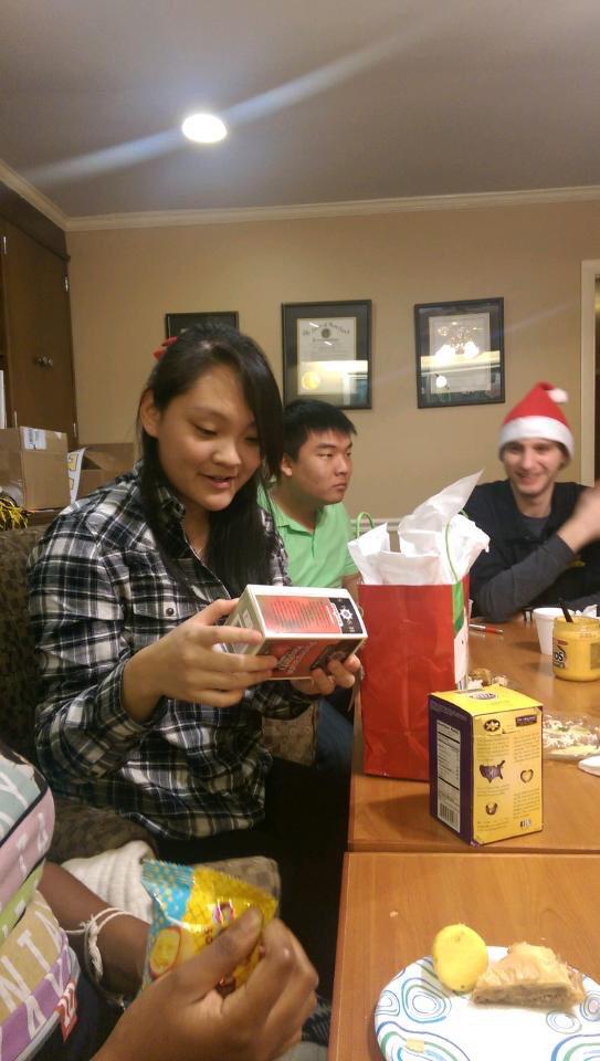 UMBCSAA's tweet photo. Secret Santa gift exchange!!! Everyone loved their gifts! 🎁🎁🎁 http://t.co/UqnKJaUGtF