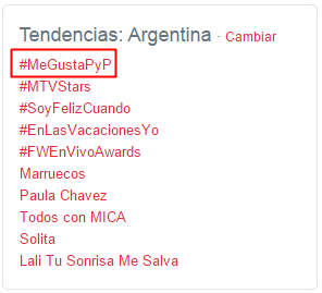 TooMuchLove_PyP's tweet photo. #MeGustaPyP 👈
Es TT mundial y en Argentina 💪👍👌 Increíble lo que hicieron, en serio 👏👏 http://t.co/T4SsWJbCQl