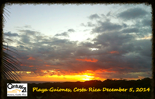 This evening's light show over Playa Guiones, Costa Rica.