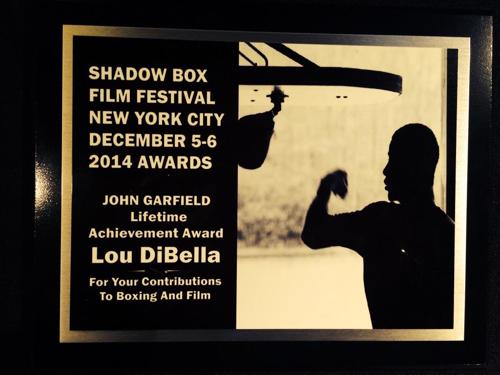 loudibella's tweet photo. Proud to receive Garfield Lifetime Achievement Award from Shadow Box Film Fest. Check @boxingfestival &amp; see a film http://t.co/qGDMc0xixE