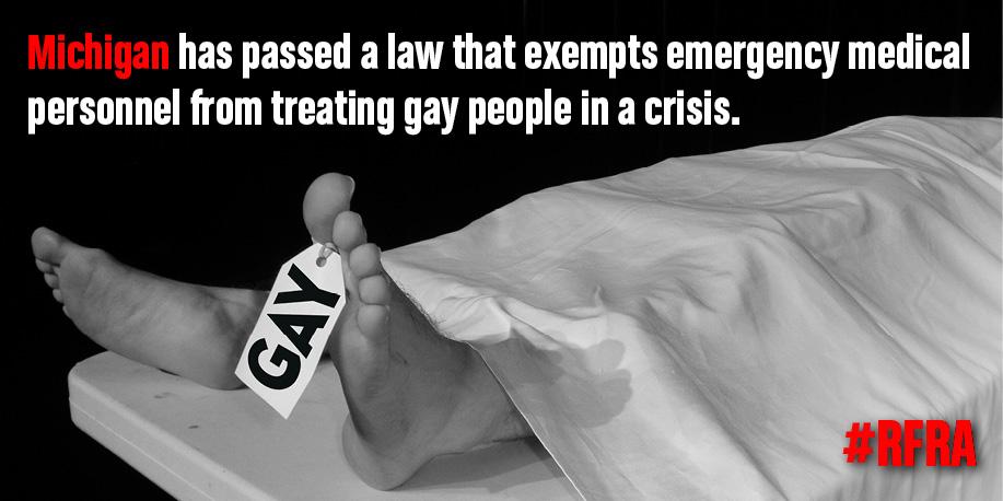 memeographs's tweet photo. #MI law exempts emergency medical personnel from treating #LGBT people in a crisis. #RFRA http://t.co/zCm29lczad http://t.co/VJjlCcklK3