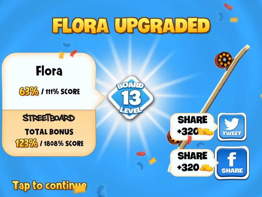 I upgraded my Flora board to level 13 in #SkylineSkaters bit.ly/skylineskaters