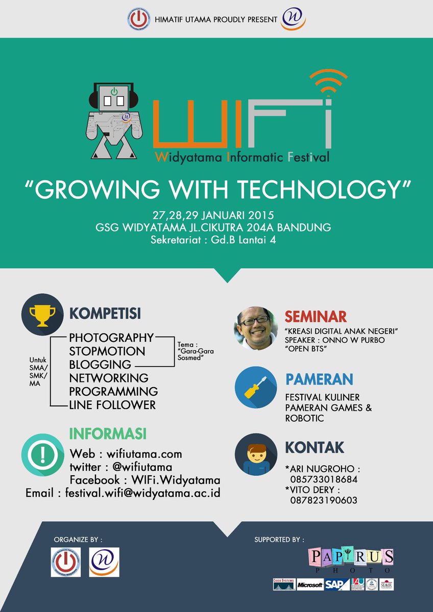 onnowpurbo's tweet photo. RT @HimatifUtama: "@DosenInspiratif: "@onnowpurbo WIFi 2015 SEMINAR "OPEN BTS" 29 jan. Info @wifiutama  http://t.co/NwB1knP89T"