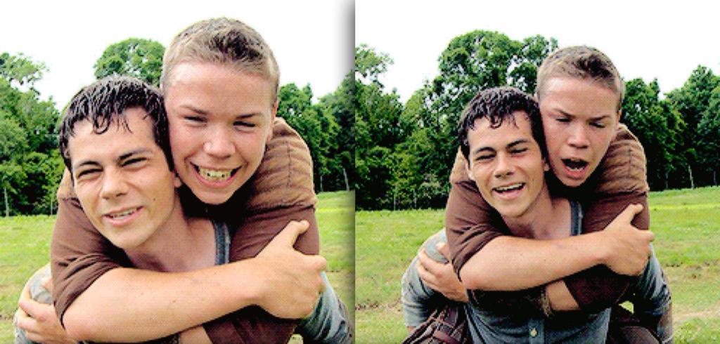 <a href="/dylanobrien/">dylan o’brien</a> &amp; @PoulterWill on set of the #MazeRunner together!