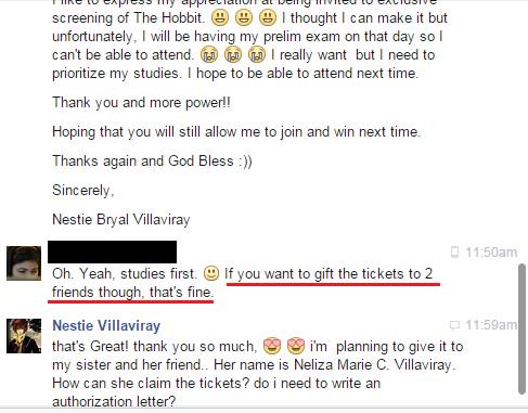 aahnesty's tweet image. yes buti nalang pumayag!! #exclusivescreening #TheHobbit #TheBattleoftheFiveArmies 😃😍 😃😍