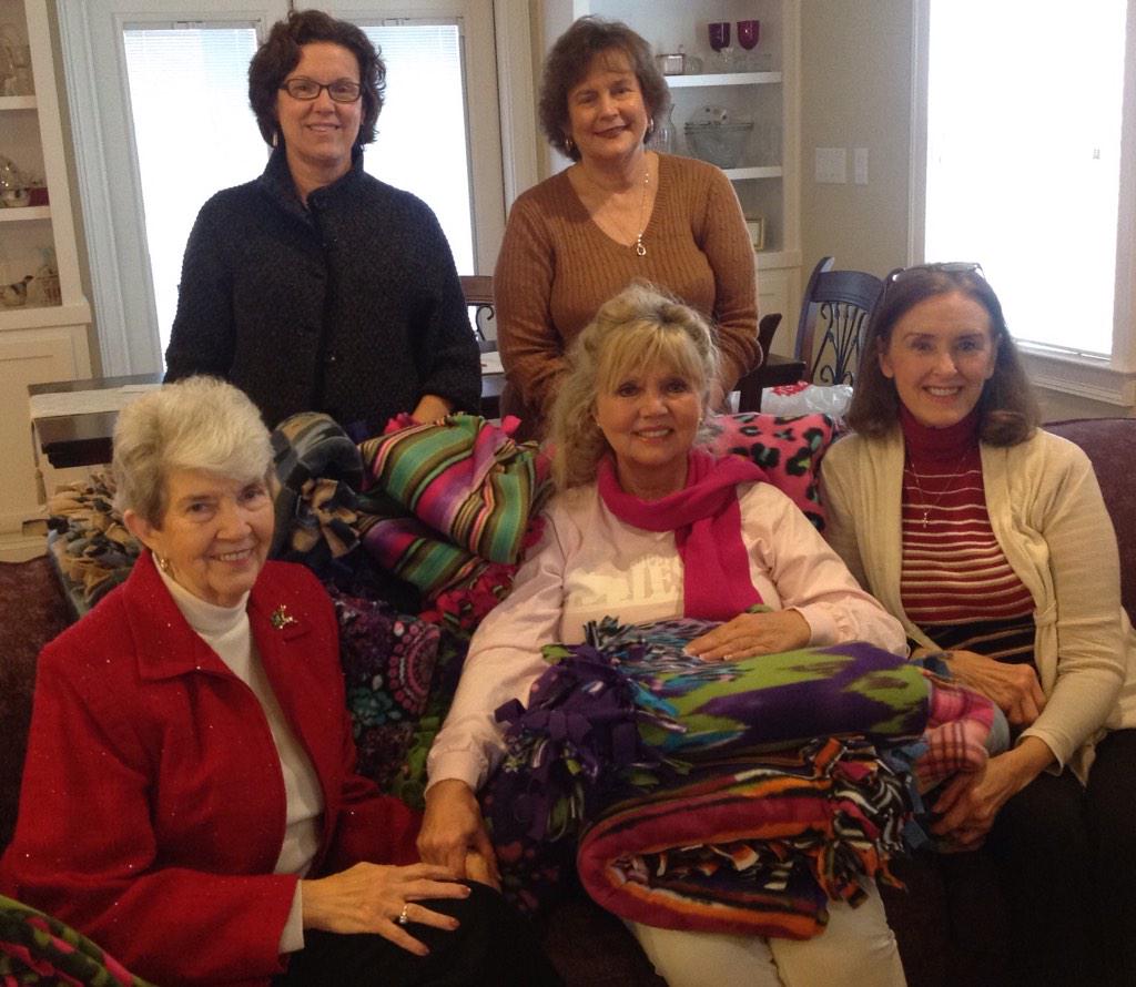 DianeSitton's tweet photo. Our Buckhead Church small group made 11 blankets for Be Rich project.  Given to Elizabeth Weatherby of Feed My Lambs. http://t.co/2E074yE0gK