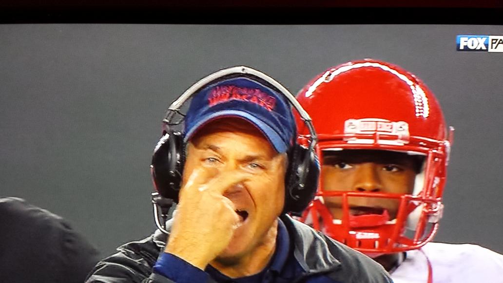 racheldulitz's tweet image. RichRod's stages of grief. Moves from shock in the 1st qrtr to anger, disappointment, and dismay. #OREvsAZ