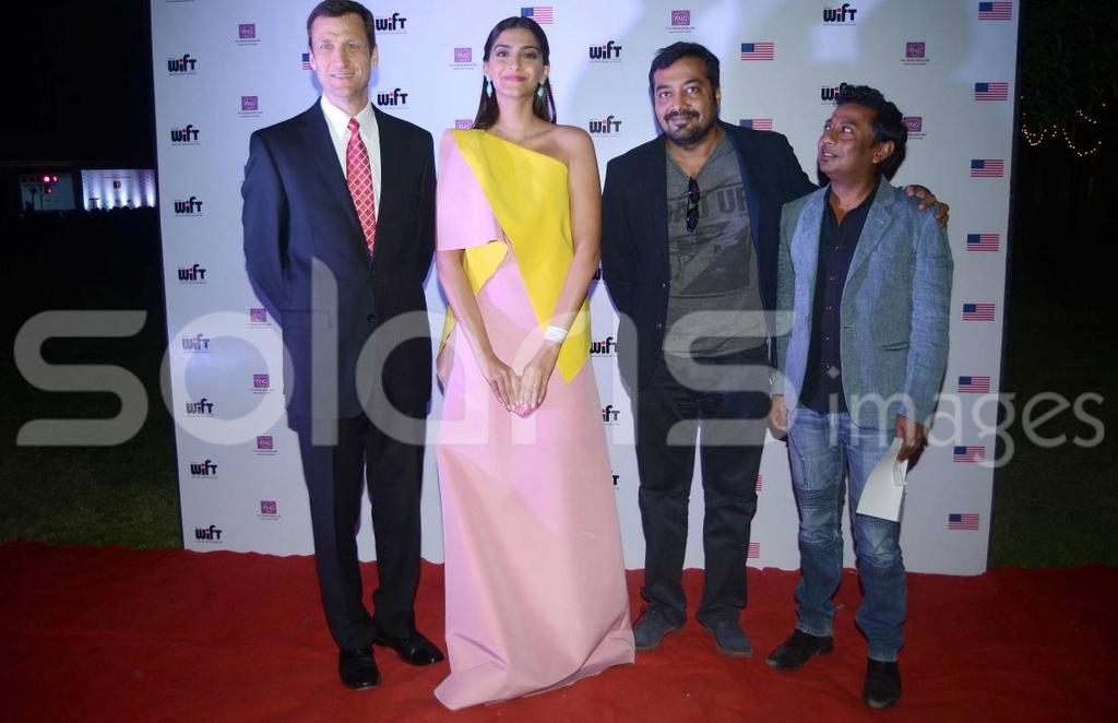 . <a href="/sonamakapoor/">Sonam K Ahuja</a> with Anurag Kashyap and <a href="/IamOnir/">iamOnir</a> to judge WIFT film festival yesterday!
