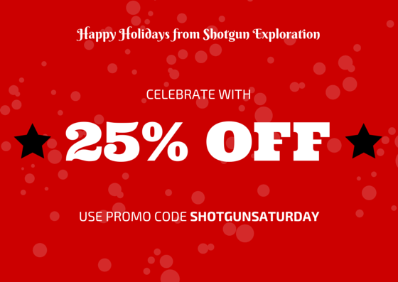 shotgunexp's tweet photo. Today Only! 25% OFF a Shotgun gift (but get it in time to tuck it under the tree). http://t.co/ILeEMDByIA http://t.co/AC3SC43b8X