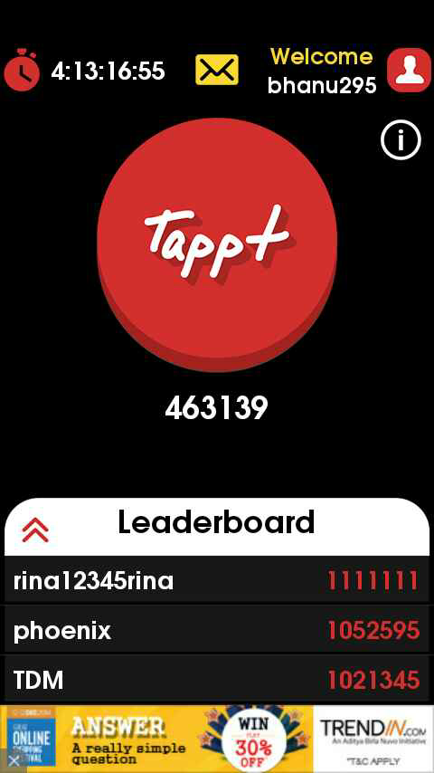 bhanu295's tweet photo. I tappt 463139 times the red button! Check this cool app and get the money!

http://t.co/L3vXwxsZHj http://t.co/3z4vliT6uK