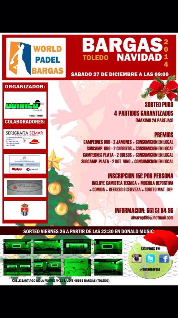 alvarodonald's tweet photo. Torneo de padel navideño DONALD MUSIC sábado 27 a partir de las 09:00 horas http://t.co/FVIKGsmLBs
