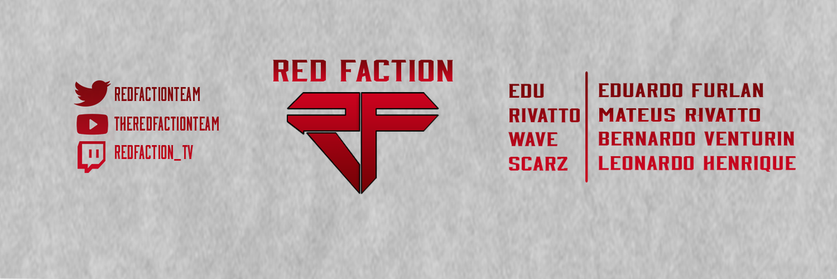 RedFactionTeam's tweet image. Gostaríamos de apresentar nossa nova logo e nosso header ! #RedFactor #RForce