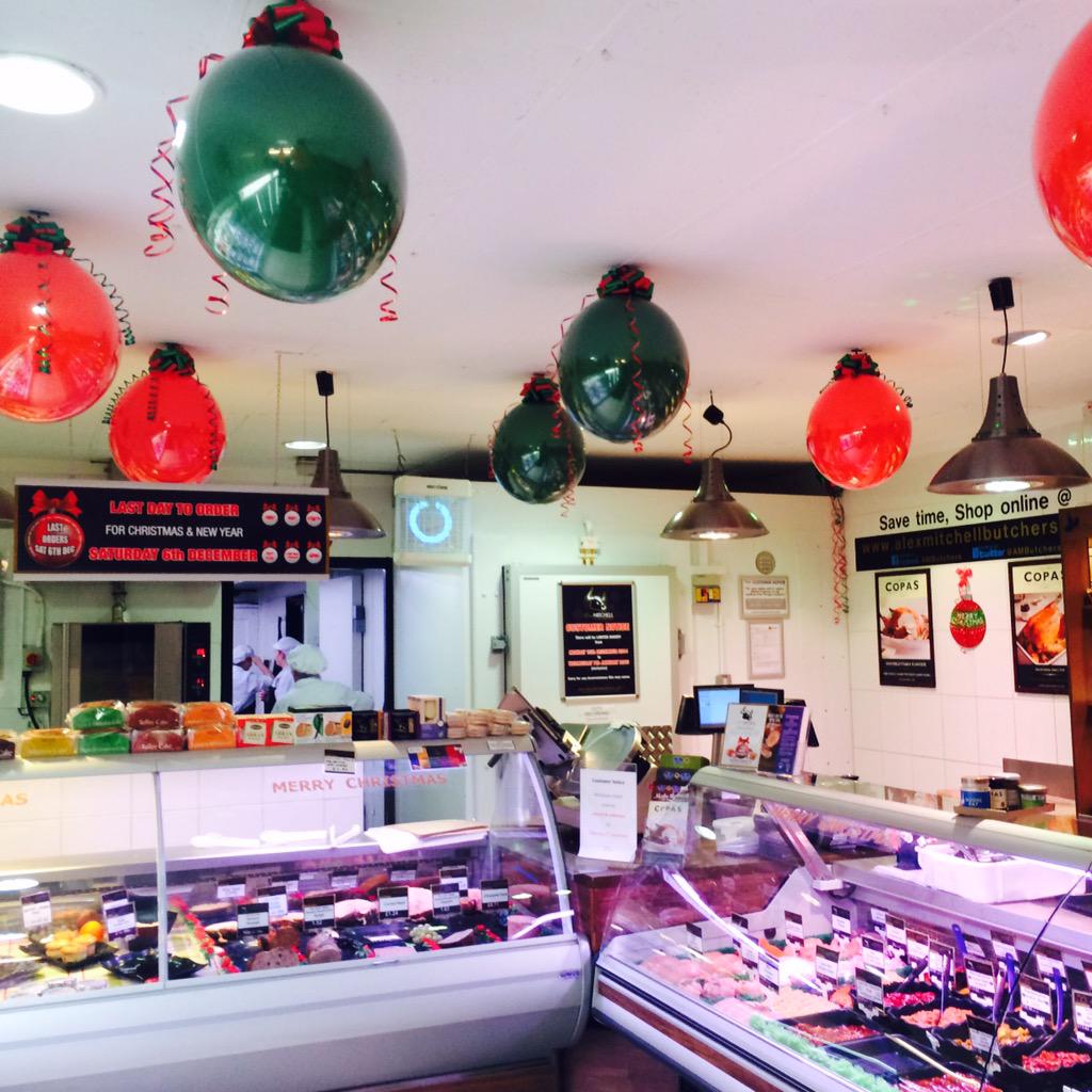 ScotchButcher's tweet image. Christmas decs are up! Today is the last day for Christmas &amp;amp; new year orders #festivefood #19DaysUntilChristmas