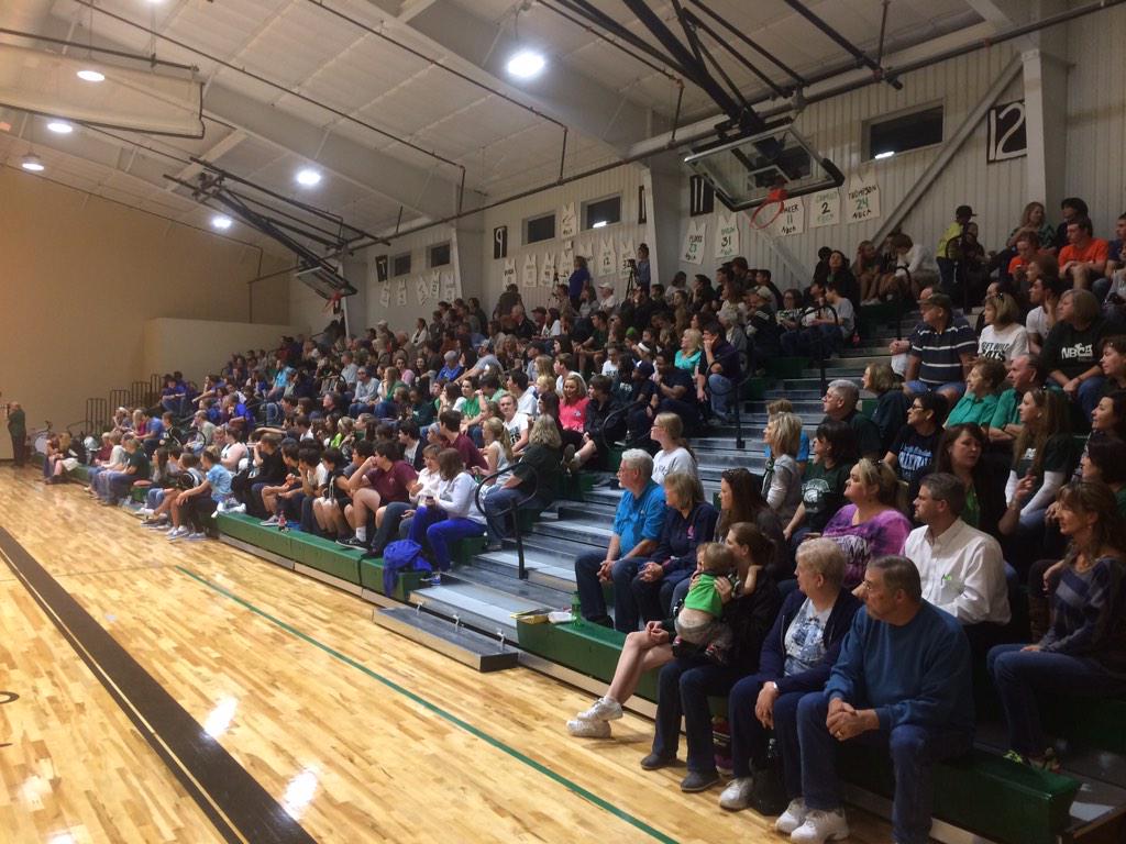 First varsity games in the new gym. Great night with huge crowd. Room for all. #wildcatwin