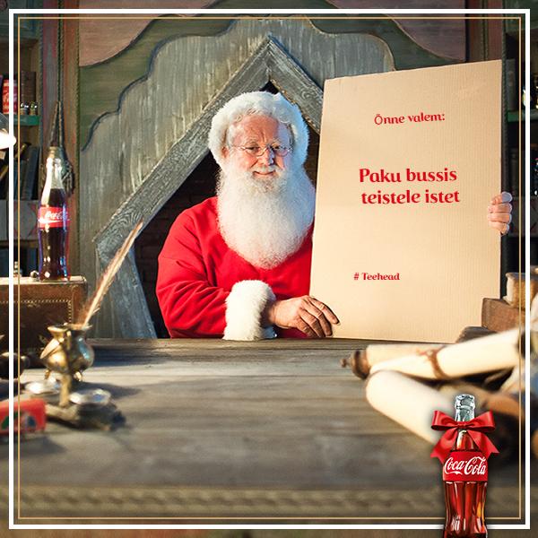 CocaCola's tweet photo. Üks heasoovlik žest muudab nii palju #teehead #jõuluvana http://t.co/eVMLj5aFUJ