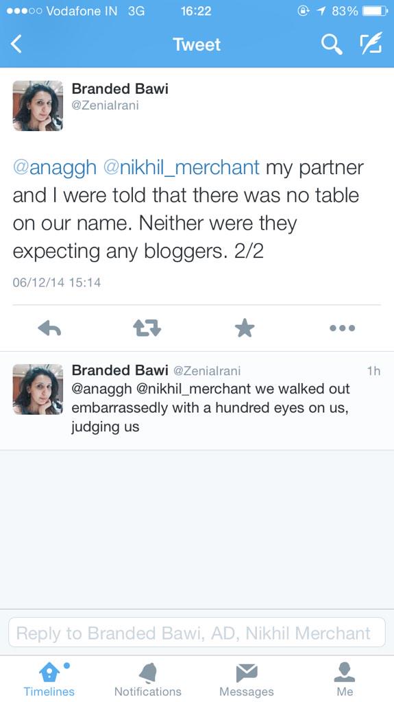 CrapFoodBlogger's tweet image. "They weren't expecting any bloggers" -- Aww. I hope this happens to food bloggers more often.