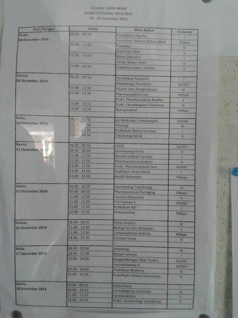 Jadwal uas