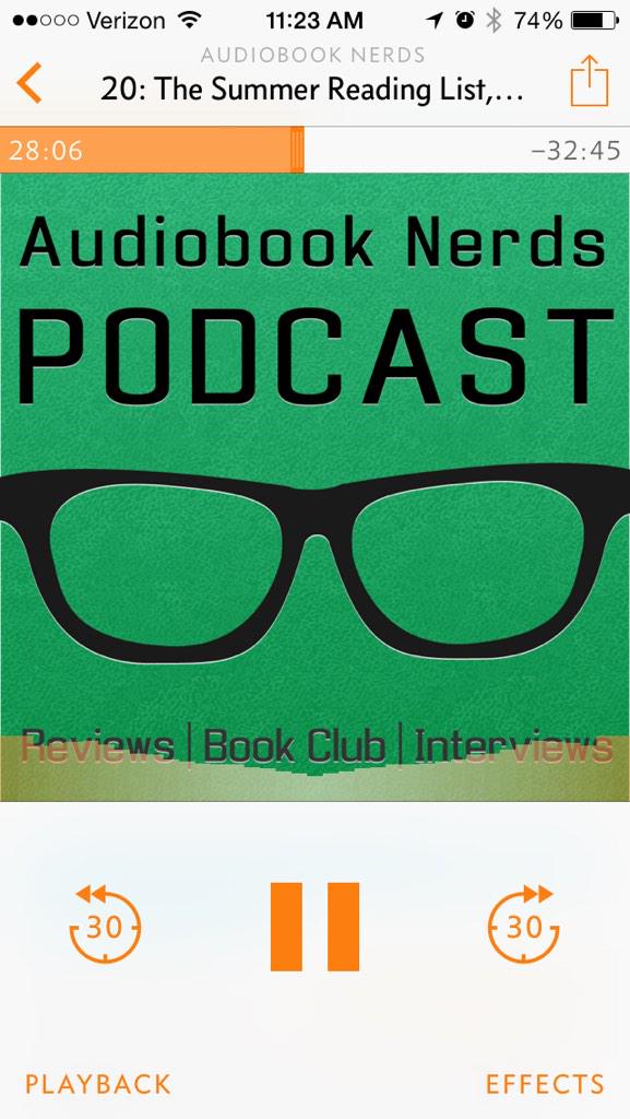 Having fun listening to the @audiobooknerds podcast audiobooknerds.com/nerdblog/2014/…