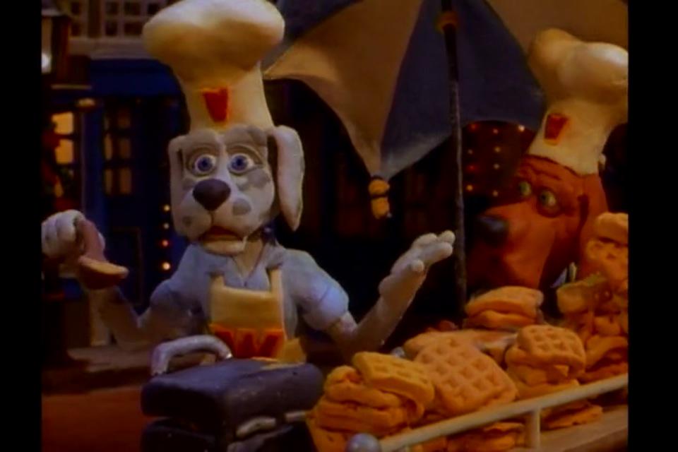 ClaymationXMas's tweet photo. "Uh...What's wassailing mean?" #LetsWaffle #ClaymationChristmas http://t.co/wmmNBfYrlR