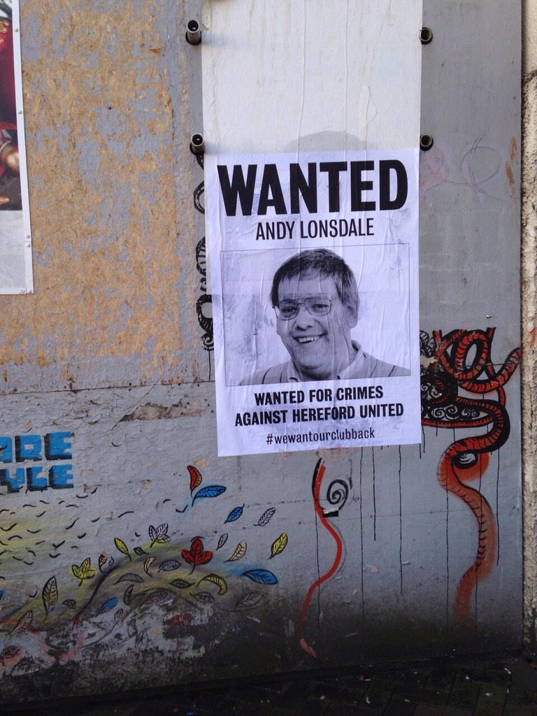 SaveEdgarStreet's tweet photo. Find him! Let's drive him out of Hereford. #WeWantOurClubBack #SaveEdgarStreet http://t.co/5KpX6BHWuf
