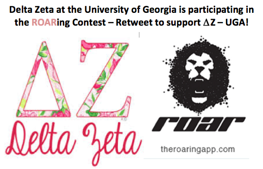 RoaringApp's tweet image. @DeltaZetaUGA ROARing our excitement for the #gameday launch of the @ROARingApp at the #SEC game #roar #ROARforDZ