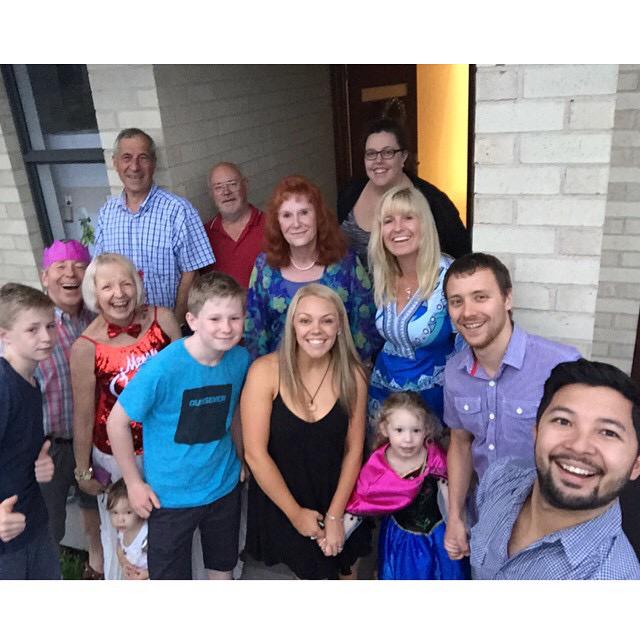 TrevorJM's tweet photo. Early Christmas gathering at Daniel and Carly's fabulous new home - missing Richard who's having fun in London http://t.co/otMbVM0C4b