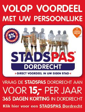 Voor meer informatie over de aanbiedingen van STADSPAS Dordrecht.
stadspasdordrecht.nl/aanbiedingen