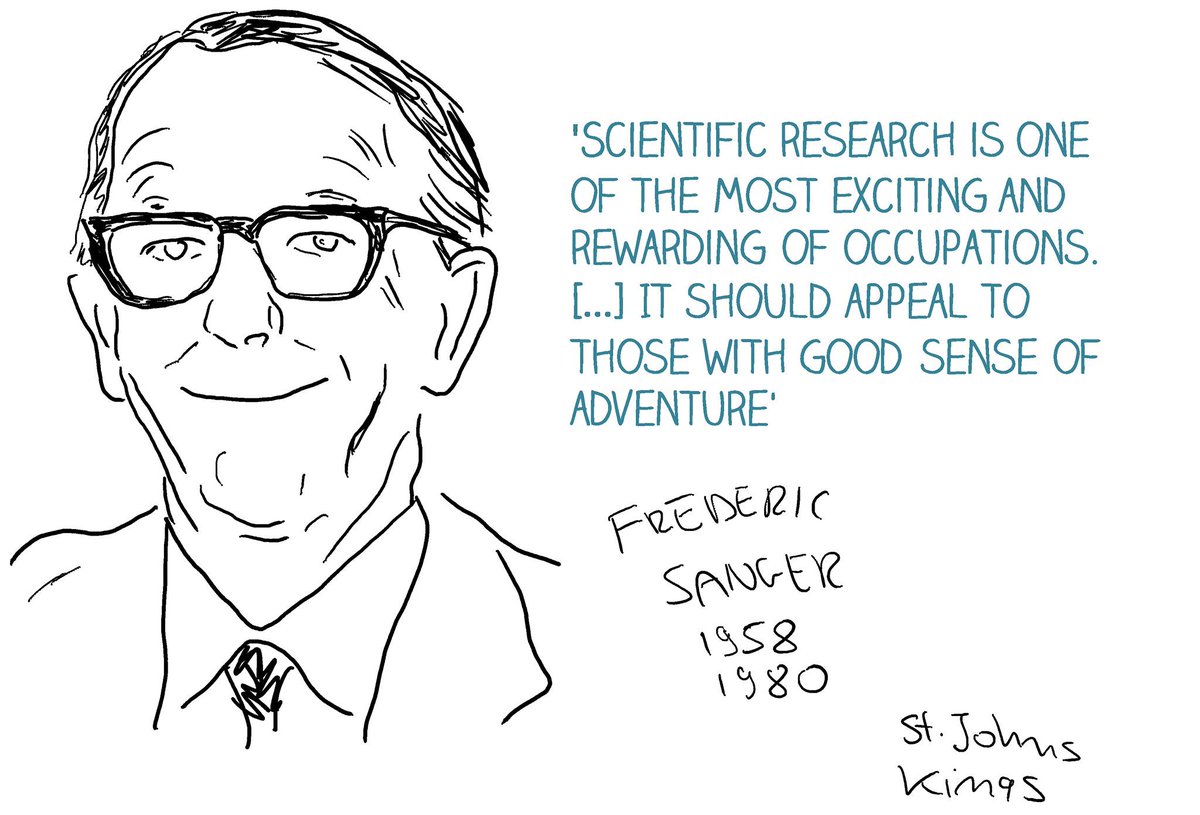 ConferenceBear's tweet photo. Note from Frederick Sanger: (double)Nobel laureate, was a @stjohnscam student and @Kings_College fellow #NobelFriday http://t.co/tw5X4h8Pid